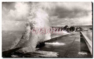 Old Postcard Wave on a day of high tide