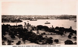 Australia Sydney N.S.W. Harbour View Showing Government House Vintage RPPC C307