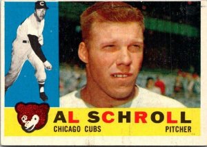 1960 Topps Baseball Card Al Schroll Chicago Cubs sk10515