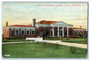 1908 Norfolk & Western Passenger Stations Building Roanoke Virginia VA Postcard