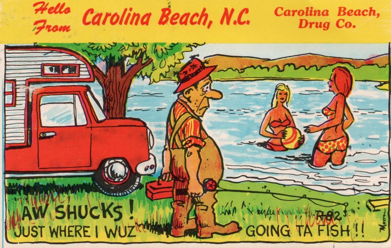 11128 Comic Risque Postcard, Carolina Beach, North Carolina