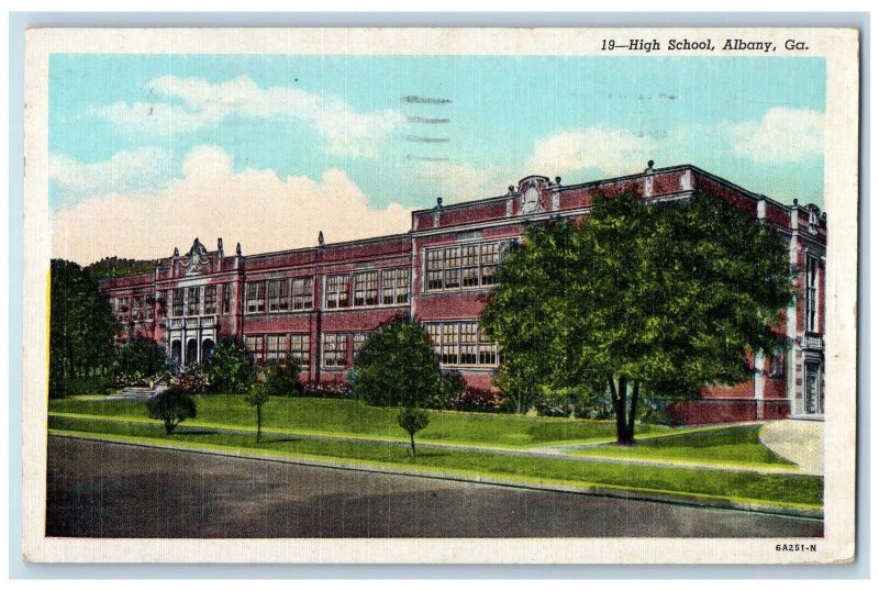 1957 High School Building Albany Georgia GA Vintage Posted Postcard 