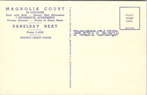 Linen Postcard Magnolia Court U.S. 67-70 in Little Rock, Arkansas