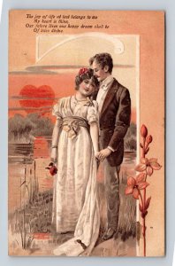 Novelty Romance My Heart is Thine of Bliss Divine Embossed 1909 DB Postcard K14