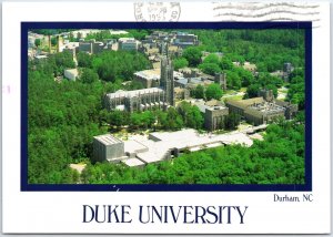 VINTAGE CONTINENTAL SIZE POSTCARD AERIAL VIEW OF DUKE UNIVERSITY DURHAM N.C.