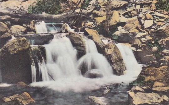 California Camp Baldy Falls In Bear Canyon Handcolored Albertype