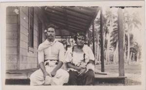LP78   Hawaiian Native Couple, Real Photo postcard, Circa 