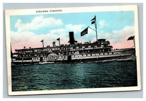 Vintage 1920's Advertising Postcard Passenger Paddlewheel Steamer Toronto