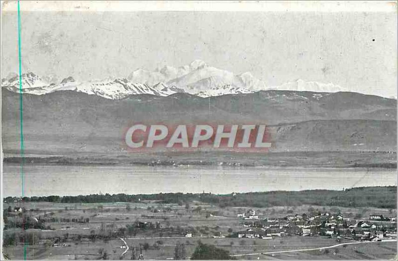 Old Postcard Mont Blanc seen from Jura