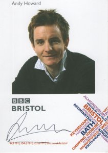 Andy Howard BBC Radio Bristol Hand Signed Cast Card Photo