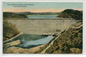 Dam Elephant Butte Rio Grande River El Paso Texas 1922 postcard