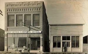 Wolsey SD Post Office Printing Office in 1912 Real Photo Postcard