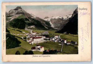 Engelberg Obwalden Switzerland Postcard Hahnen and Spannörsen 1903 Posted