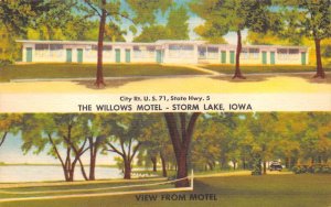 Storm Lake Iowa The Willows Motel Multi-View Linen Vintage Postcard U3422