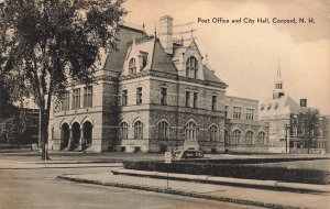 CONCORD NEW HAMPSHIRE~POST OFFICE & CITY HALL~1940 F W WOOLWORTH PHOTO POSTCARD