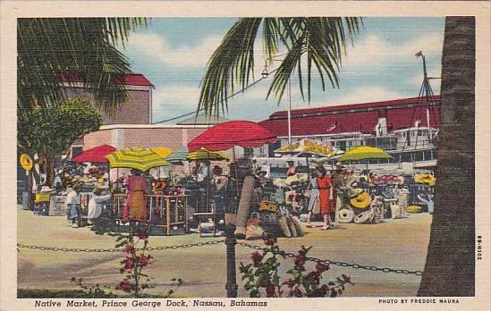 Native Market Prince George Dock Nassau Bahamas Curteich