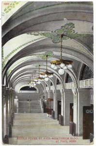 Middle Foyer St Paul Minnesota Auditorium Building 1913