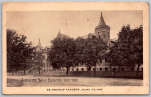 Joliet Illinois 1918 Postcard St. Francis Academy Academic Wing