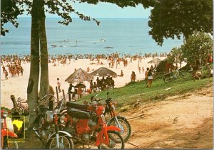 Postcard Brazil Manaus - Ponta Negra Beach - motorcycle scooter