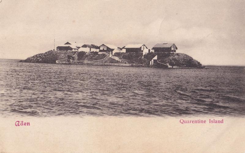 Quarentine Island Yemen Aden Antique Postcard