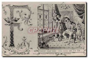 Old Postcard Chateau de Chambord couplet of Francois I