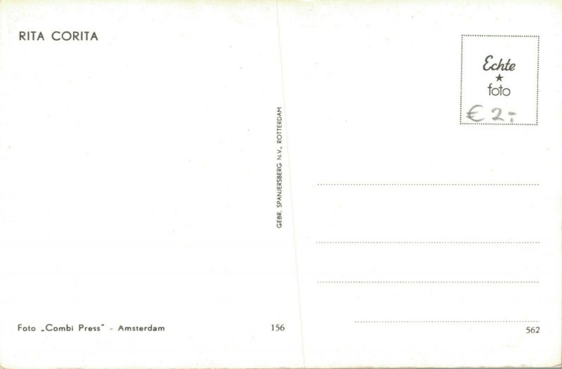 Rita Corita Dutch Singer Vintage RPPC 08.30 