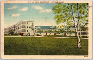 1941 Central Maine Sanatorium Fairfield Maine ME Huge Grounds Posted Postcard