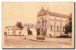 Old Postcard Angouleme La Chapelle St Cybard and the Ecole Mario Roustand