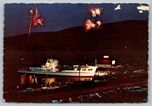 Lake George at Dusk  MV Ticonderoga  Postcard