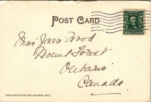 VINTAGE POSTCARD NEW YORK HARBOR BATTERY PARK & AQUARIUM UB MADE IN GERMANY 1903