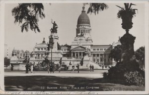 RPPC Postcard Plaza del Congreso Buenos Aires Argentina