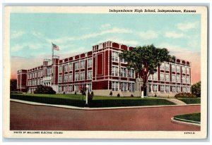 1938 Independence High School Building Exterior Independence Kansas KS Postcard