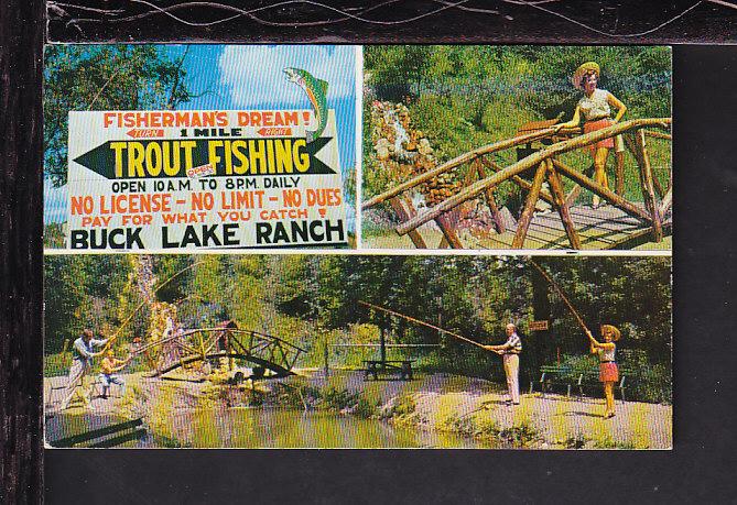 Trout Fishing,Buck Lake Ranch,Angola,IN Postcard 