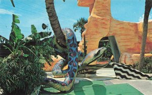 Panama City Beach FL Goofy Golf Snake & Sphinx Postcard