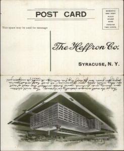 Syracuse NY Heffron Co Fold Open w/ Return Postcard c1910