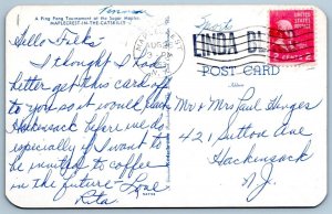 1953 PING PONG TOURNAMENT MAPLECREST in the CATSKILLS NEW YORK NY POSTCARD