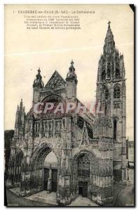 Old Postcard Caudebec en Caux La Cathedrale