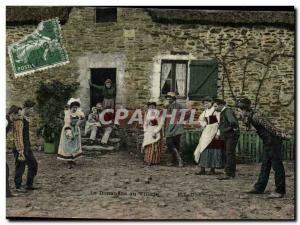 Old Postcard Petanque Sunday in the village