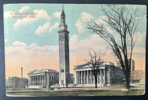 Vintage Postcard 1917 Municipal Buildings, Springfield, Massachusetts (MA)