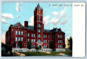 c1905 St. Joseph High School Campus Building Tower St. Joseph Missouri Postcard