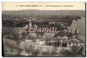 Old Postcard Pont Saint Esprit Panoramic View Of The Citadel