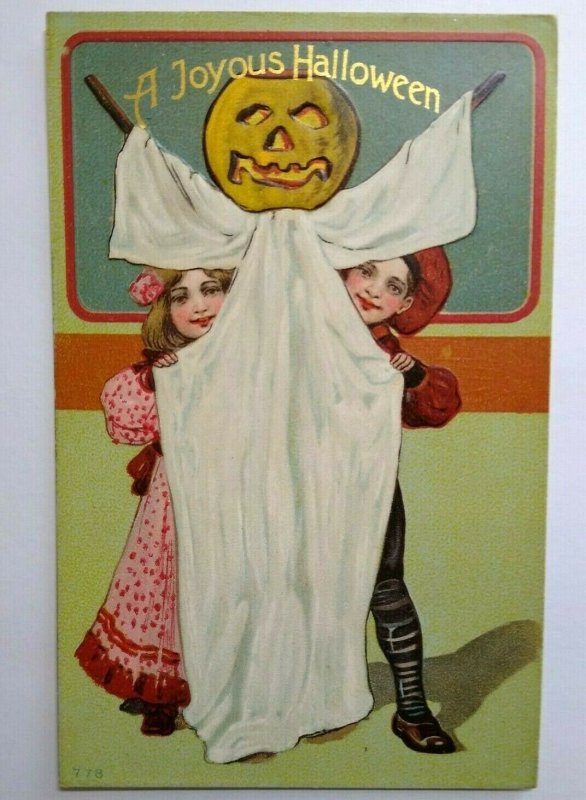 Vintage Halloween Postcard Paul Finkenrath Series 778 Embossed Original Unused