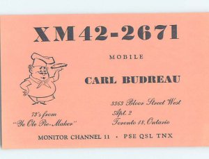 Pre-1980 RADIO CARD - CB HAM OR QSL Toronto Ontario ON AH2057