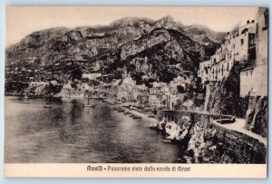 Amalfi Campania Italy Postcard Panorama Seen From Airani Road c1910 Unposted