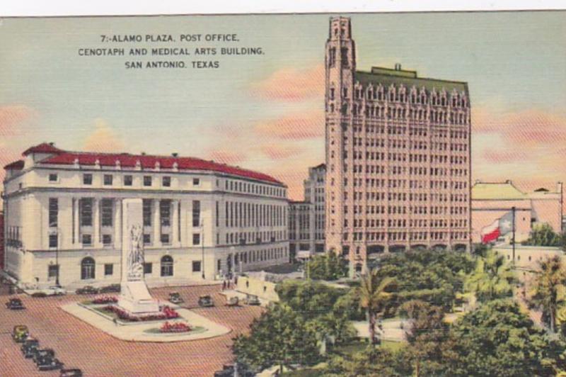 Texas San Antonio Alamo Plaza Post Office Cenotaph and Medical Arts Building