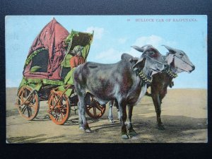 India Rajasthan BULLOCK CAR of Rajputana c1910 Postcard by Arch Works of India