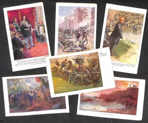 Lot of 6 Italian illustrators 1911 postcards military historical event patriotic