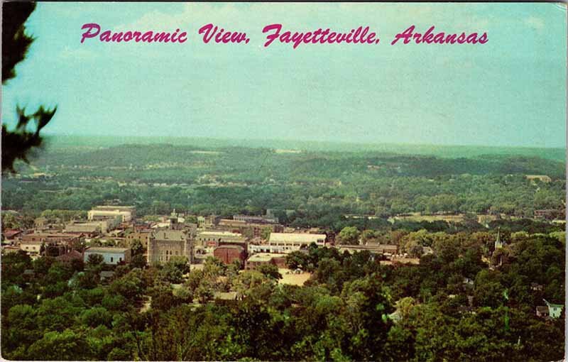 Postcard PANORAMIC SCENE Fayetteville Arkansas AR AN7829