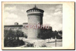 Old Postcard Milano Torrione del Castello Sforzesco