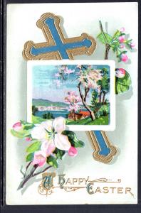 A Happy Easter,Cross,Flowers,Scene